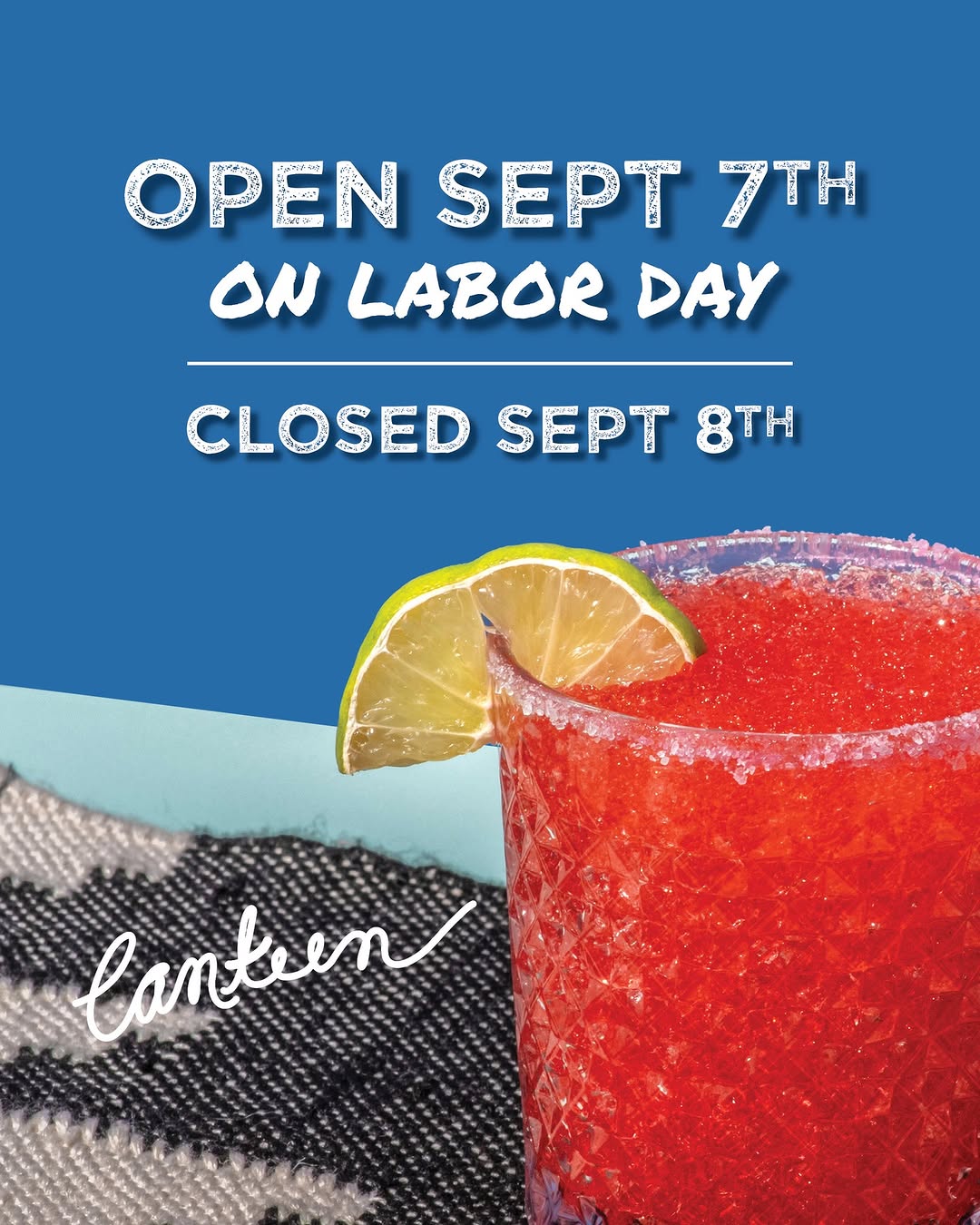 We'll be OPEN regular hours on Labor Day, Monday, September 7th (11am–10pm)... b